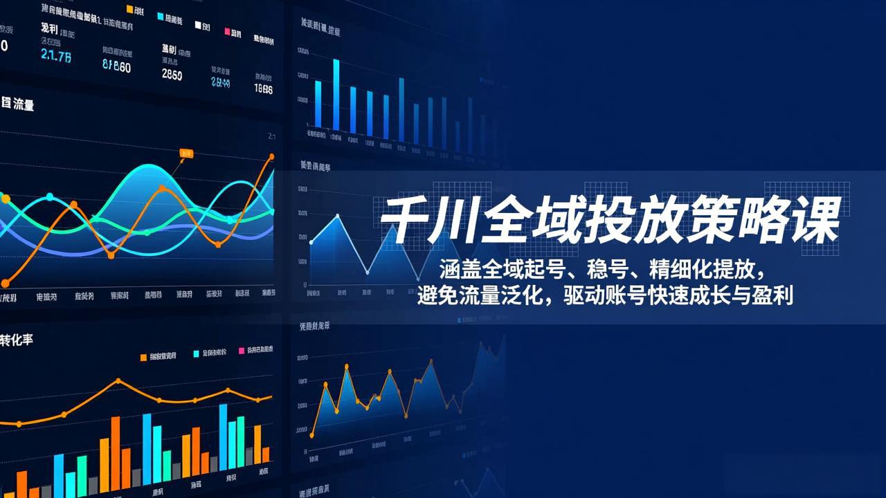 千川全域投放策略课:涵盖全域起号、稳号、精细化投放,避免流量泛化,驱动账号快速成长与盈利
