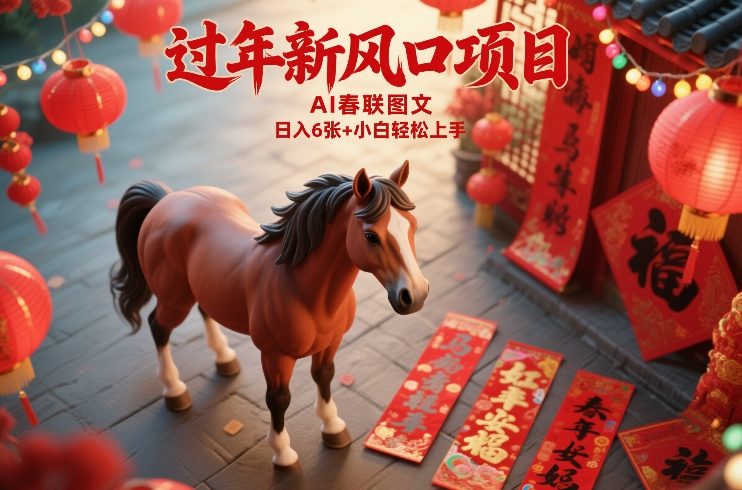 过年新风口项目,用ai春联图文,日入6张+小白轻松上手【揭秘】-邪修侠 - 演示