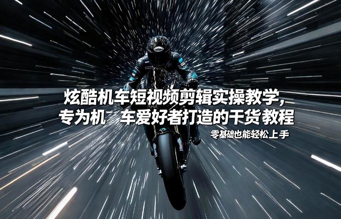 炫酷机车短视频剪辑实操教学，专为机车爱好者打造的干货教程，零基础也能轻松上手-网亿资源平台