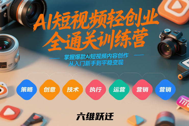 AI短视频轻创业全通关训练营，掌握爆款AI短视频内容创作，从入门新手到平稳变现的六维跃迁-邪修侠 - 演示