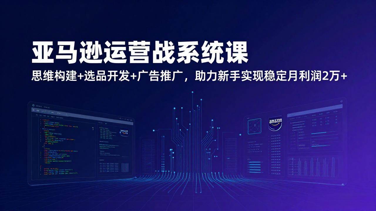 （17311期）亚马逊运营实战系统课，思维构建+选品开发+广告推广，助力新手实现稳定月利润2万+（更新）-网亿资源平台