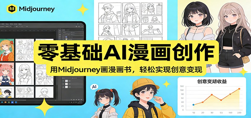 零基础AI漫画创作:用Midjourney画漫画书,轻松实现创意变现-邪修侠 - 演示