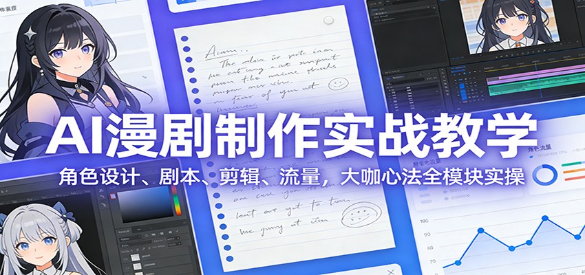 AI 漫剧制作实战教学:角色设计、剧本、剪辑、流量,大咖心法全模块实操-邪修侠 - 演示