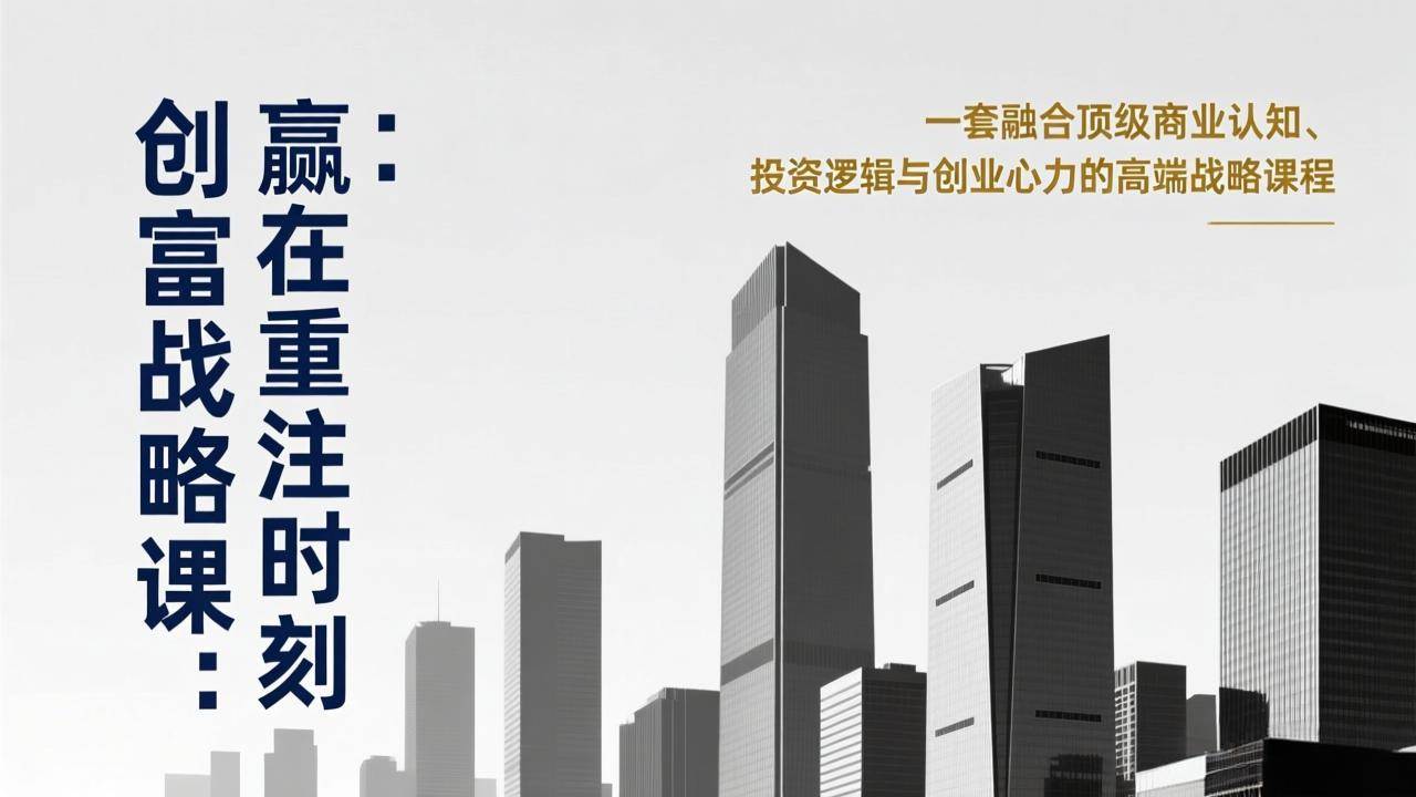 （17337期）《创富战略课：赢在重注时刻》一套融合顶级商业认知、投资逻辑与创业心力的高端战略课程-网亿资源平台