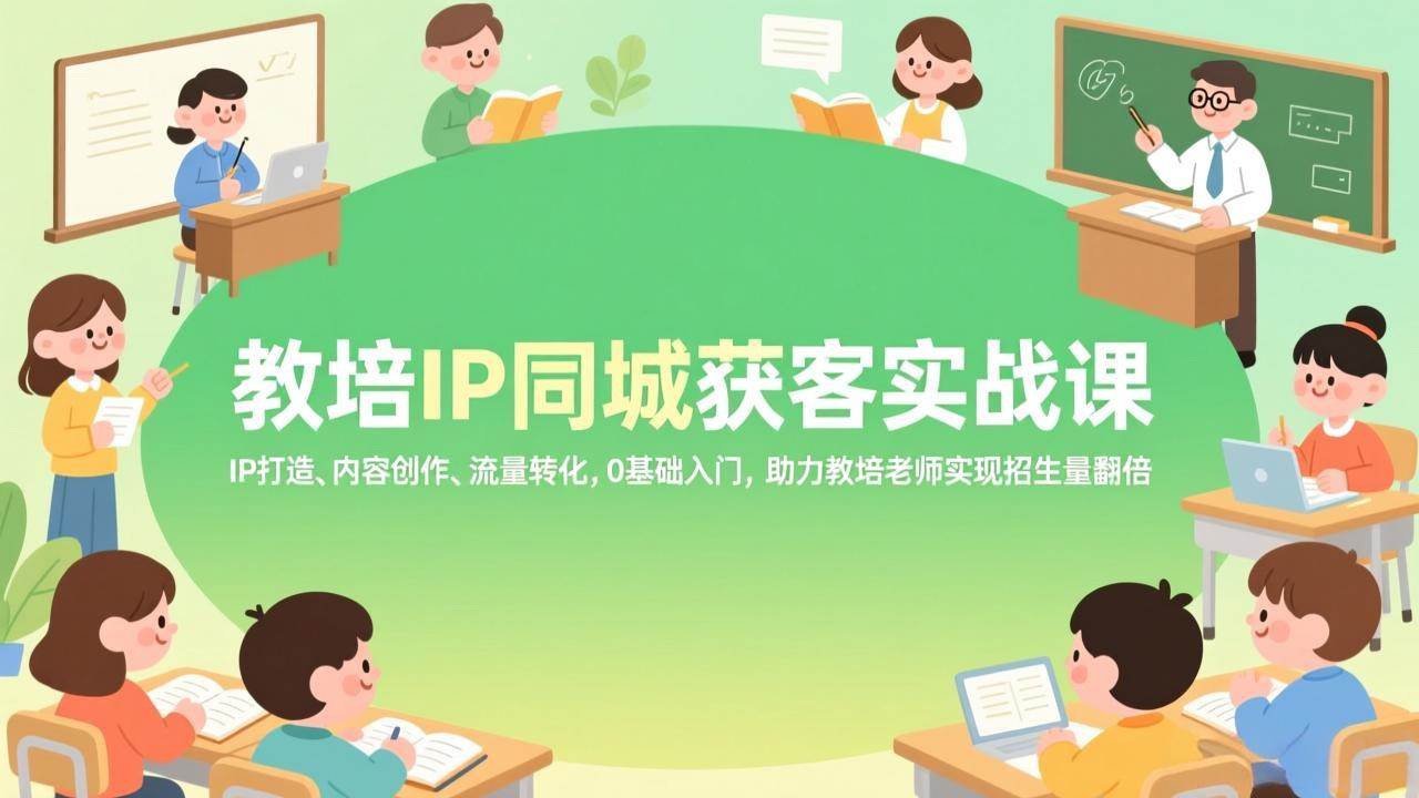 （17341期）教培IP同城获客实战课，IP打造、内容创作、流量转化，0基础入门，助力教培老师实现招生量翻倍-网亿资源平台
