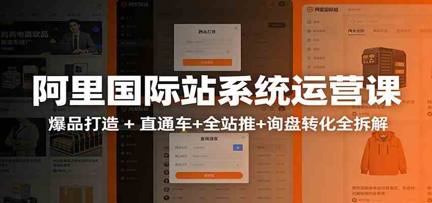 阿里国际站运营实战课：从店铺布局到TOP10旺铺，数据化运营，推广全攻略-网亿资源平台