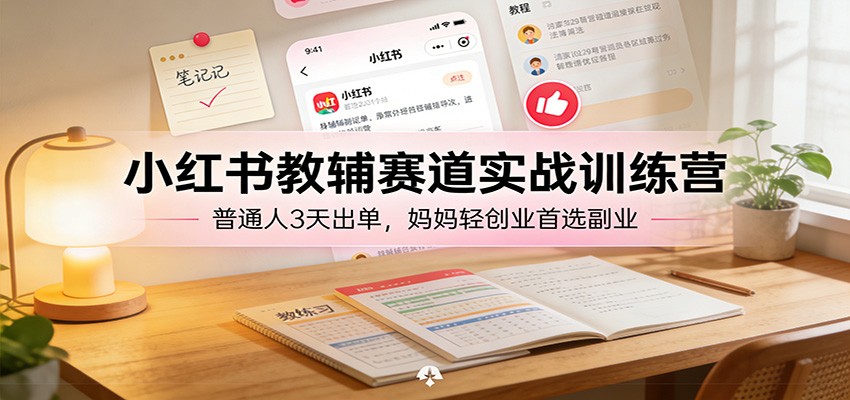 小红书教辅赛道实战训练营:普通人3天出单,妈妈轻创业首选副业-邪修侠 - 演示