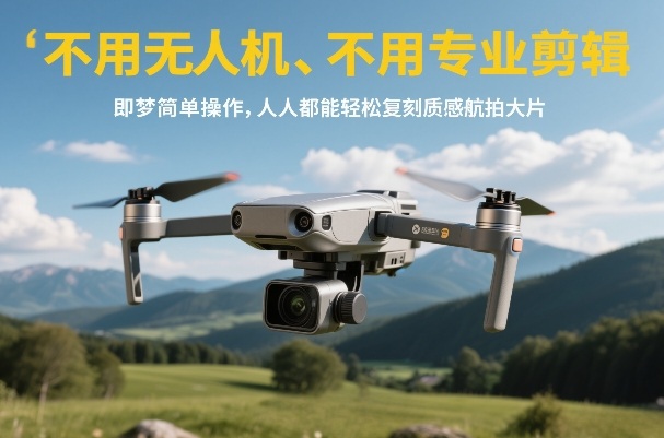 不用无人机、不用专业剪辑，即梦简单操作，人人都能轻松复刻质感航拍大片-网亿资源平台