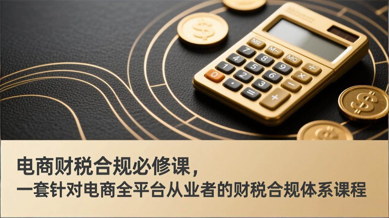 （17359期）电商财税合规必修课，是一套针对电商全平台从业者的财税合规体系课程-网亿资源平台