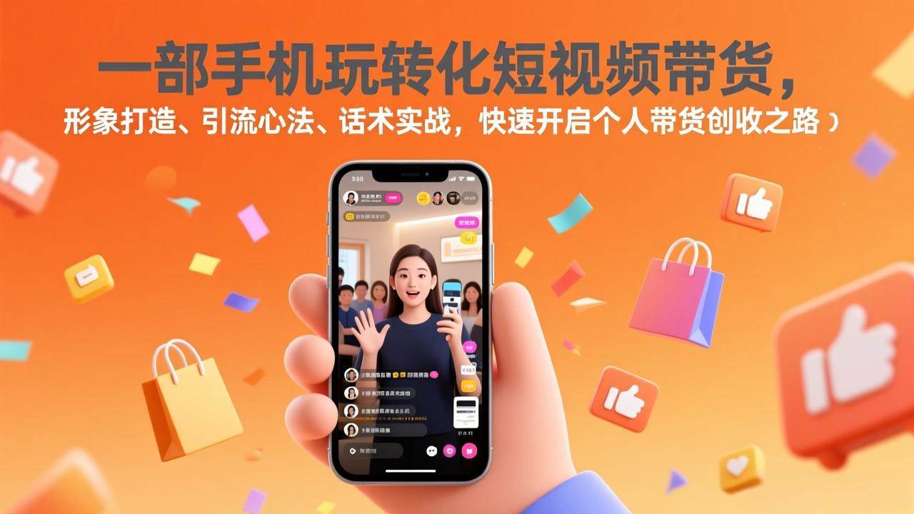 （17356期）一部手机玩转化短视频带货，形象打造、引流心法、话术实战，快速开启个人带货创收之路-网亿资源平台