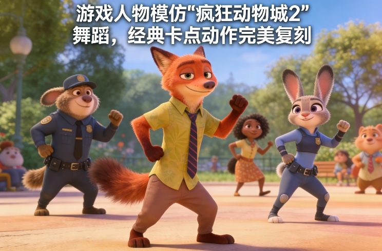 游戏人物模仿“疯狂动物城2”舞蹈,经典卡点动作完美复刻-邪修侠
