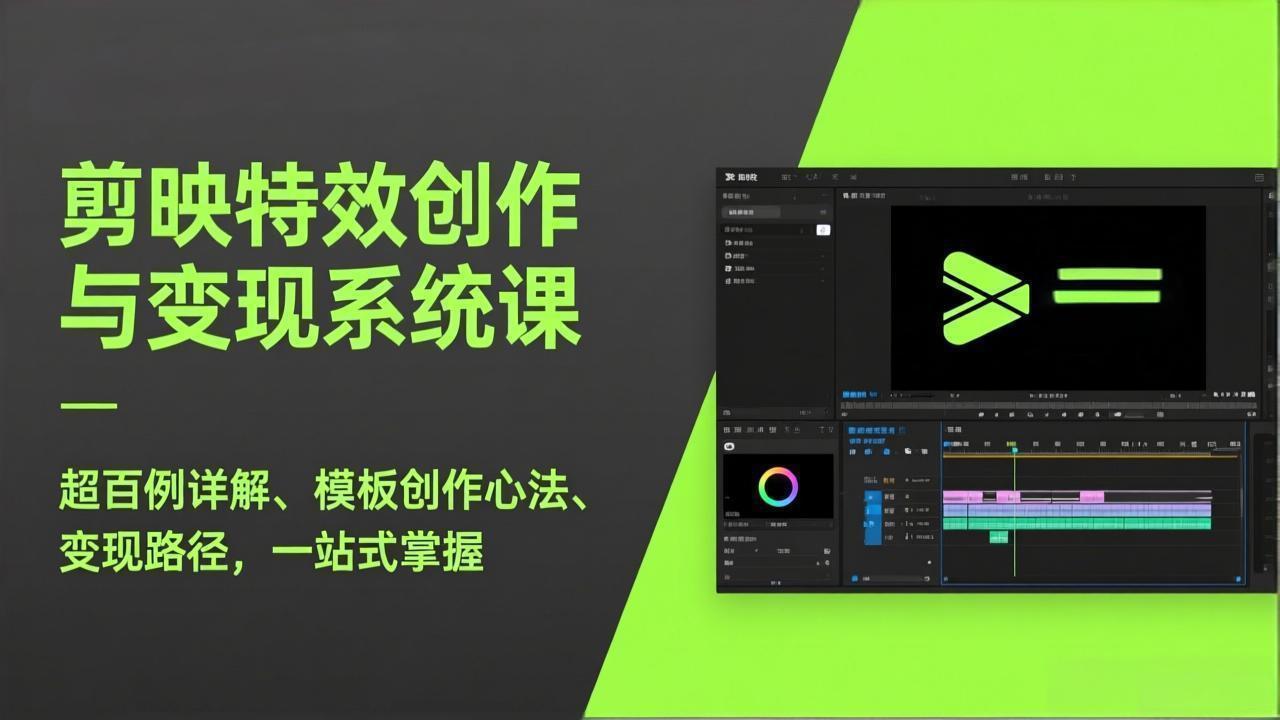 剪映特效创作与变现系统课，超百例详解、模板创作心法、变现路径，一站式掌握