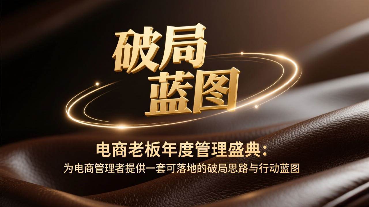 （17374期）电商老板年度管理盛典：为电商管理者提供一套可落地的破局思路与行动蓝图-网亿资源平台