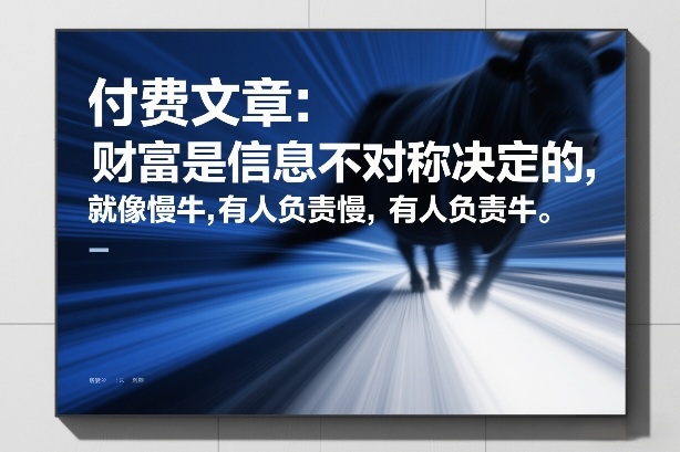 付费文章：财富是信息不对称决定的，就像慢牛，有人负责慢，有人负责牛-网亿资源平台