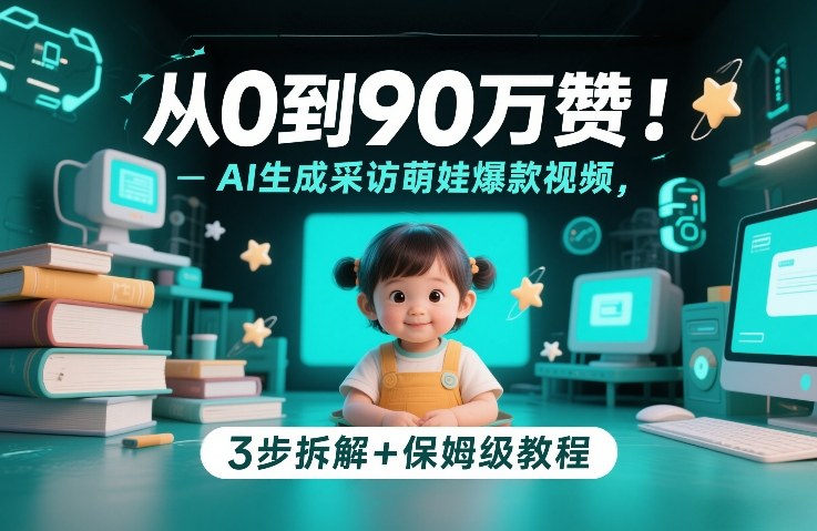 从0到90万赞：AI生成采访萌娃爆款视频，3步拆解+保姆级教程-邪修侠 - 演示