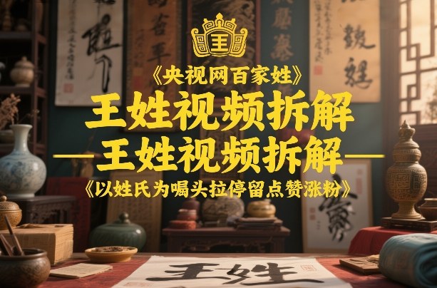 央视网百家姓–王姓视频拆解，以姓氏为噱头拉停留点赞涨粉-邪修侠 - 演示