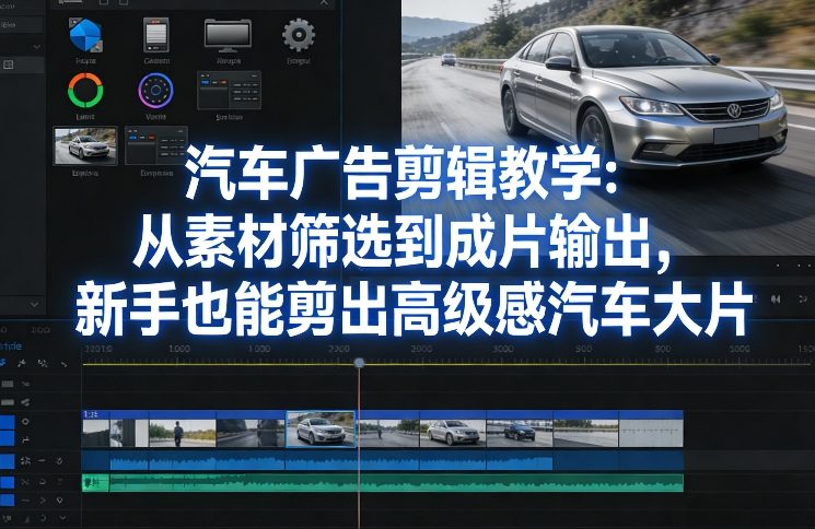 汽车广告剪辑教学：从素材筛选到成片输出，新手也能剪出高级感汽车大片-网亿资源平台
