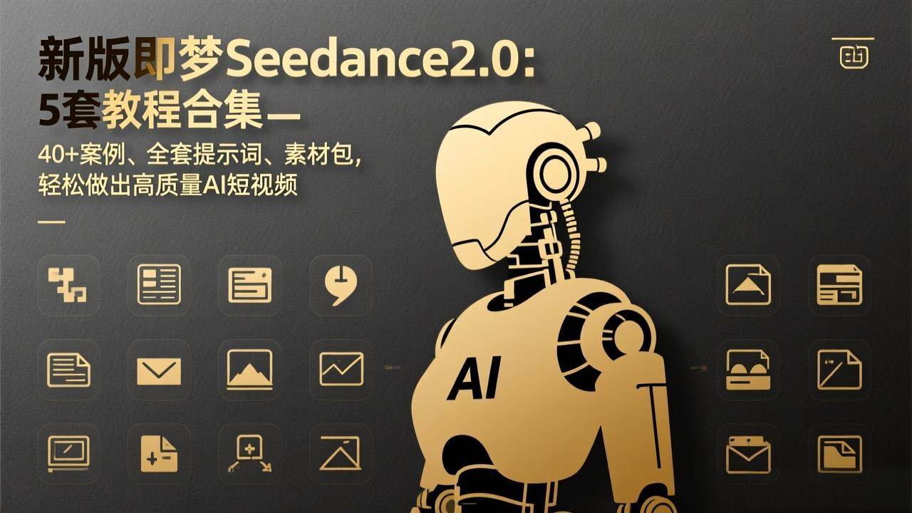 （17398期）新版即梦Seedance2.0：5套教程合集，40+案例、全套提示词、素材包，轻松做出高质量AI短视频-网亿资源平台