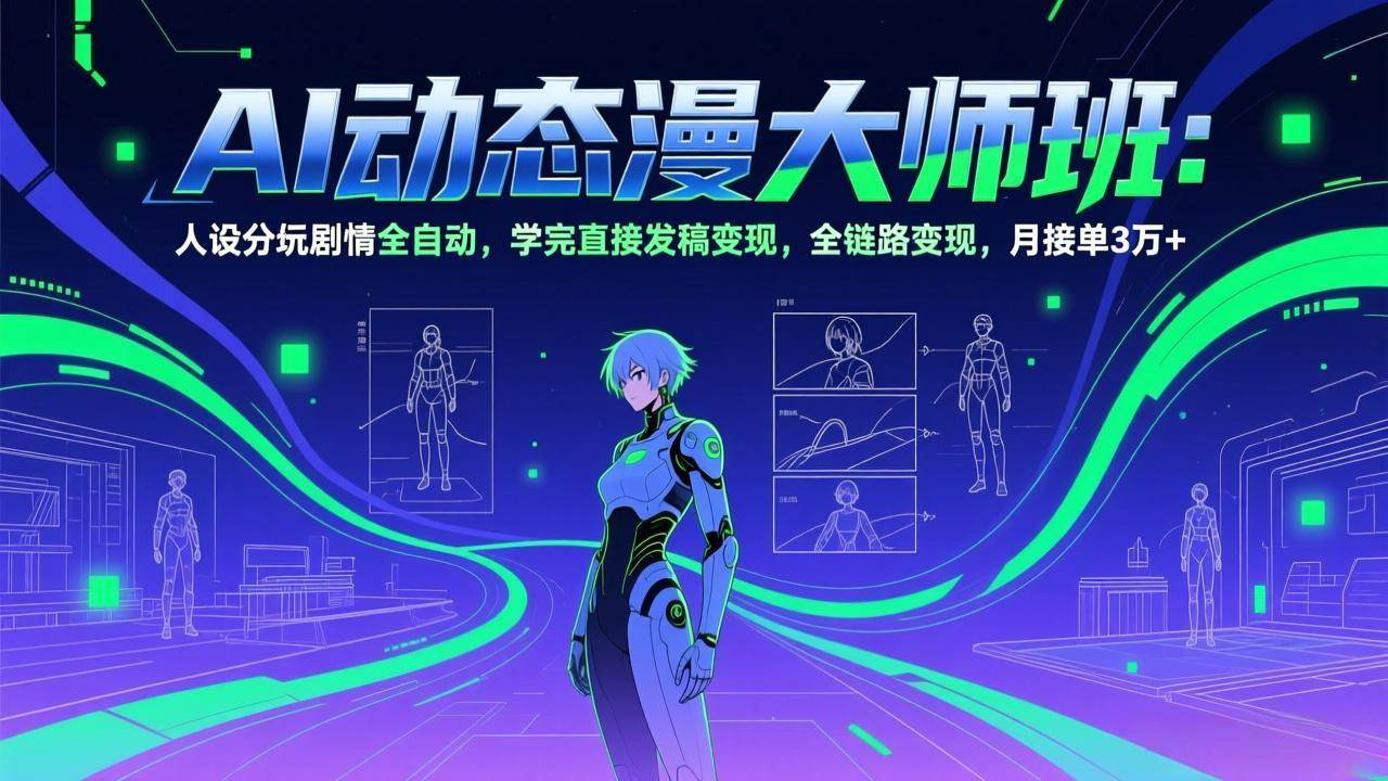 （17402期）AI动态漫剧大师班：人设分镜剧情全自动，学完直接发稿变现，全链路变现，月接单3万+-网亿资源平台