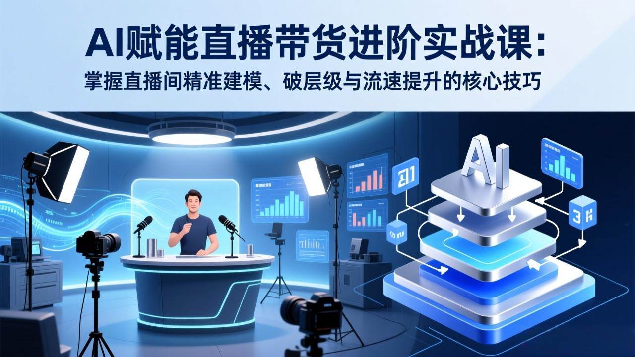 （17405期）AI赋能直播带货进阶实战课：掌握直播间精准建模、破层级与流速提升的核心技巧-网亿资源平台