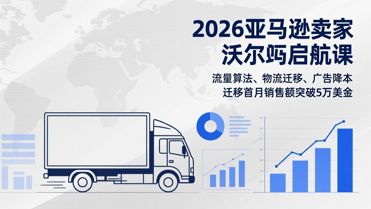 2026亚马逊卖家沃尔玛启航课，流量算法、物流迁移、广告降本，迁移首月销售额突破5万美金-网亿资源平台