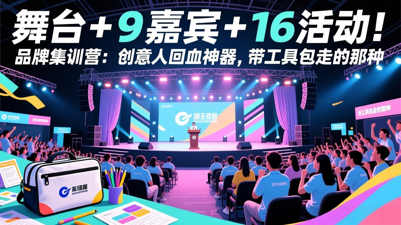 舞台 + 9 嘉宾 + 16 活动！品牌集训营：创意人回血神器，带工具包走的那种-网亿资源平台