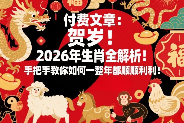 付费文章：贺岁！2026年生肖全解析！手把手教你如何一整年都顺顺利利！-邪修侠 - 演示