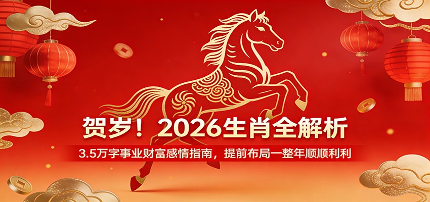 贺岁！2026生肖全解析，3.5万字事业财富感情指南，提前布局一整年顺顺利利-网亿资源平台