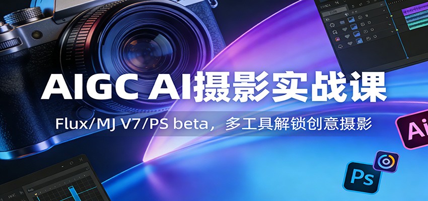 AIGC AI摄影实战课:Flux/MJ V7/PS beta,多工具解锁创意摄影 AIGC AI摄影实战课:Flux/MJ V7/PS beta,多工具解锁创意摄影