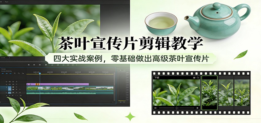 茶叶宣传片剪辑教学：四大实战案例，零基础做出高级茶叶宣传片-网亿资源平台