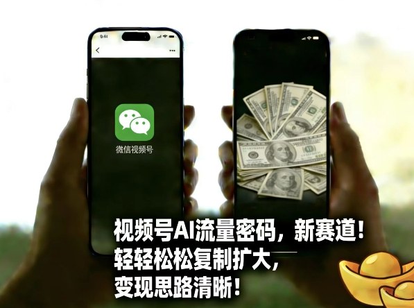 视频号AI流量密码新赛道，轻轻松松复制扩大，变现思路清晰-邪修侠 - 演示