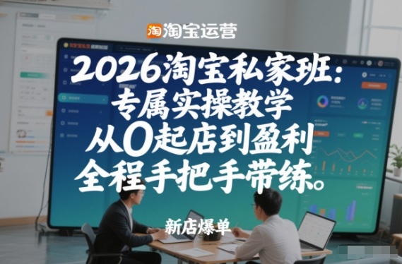 2026淘宝私家班：专属实操教学，从0起店到盈利，全程手把手带练（更新）-网亿资源平台