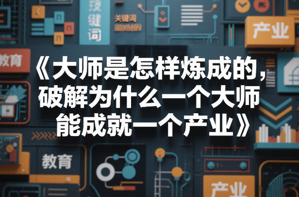 大师是怎样炼成的，破解为什么一个大师，能成就一个产业【电子书】-网亿资源平台