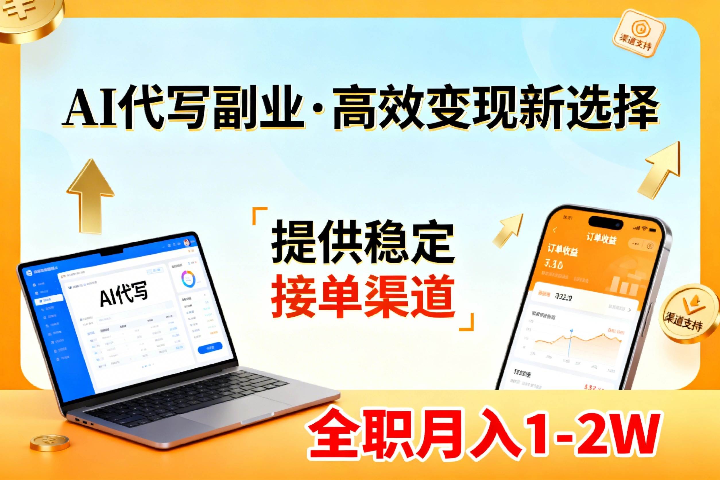 （17446期）AI代写副业，高效变现，提供渠道，永不失业副业兼职 全职月入1-2W【SOP手册】-网亿资源平台