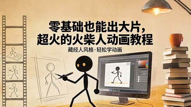 （17464期）零基础也能出大片，超火的火柴人动画教程（藏经人风格）-网亿资源平台