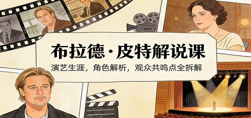演员说-布拉德.皮特解说课：演艺生涯，角色解析，观众共鸣点全拆解-邪修侠 - 学院