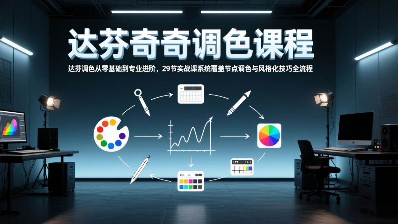 （17484期）达芬奇调色从零基础到专业进阶，29节实战课系统覆盖节点调色与风格化技巧全流程-网亿资源平台
