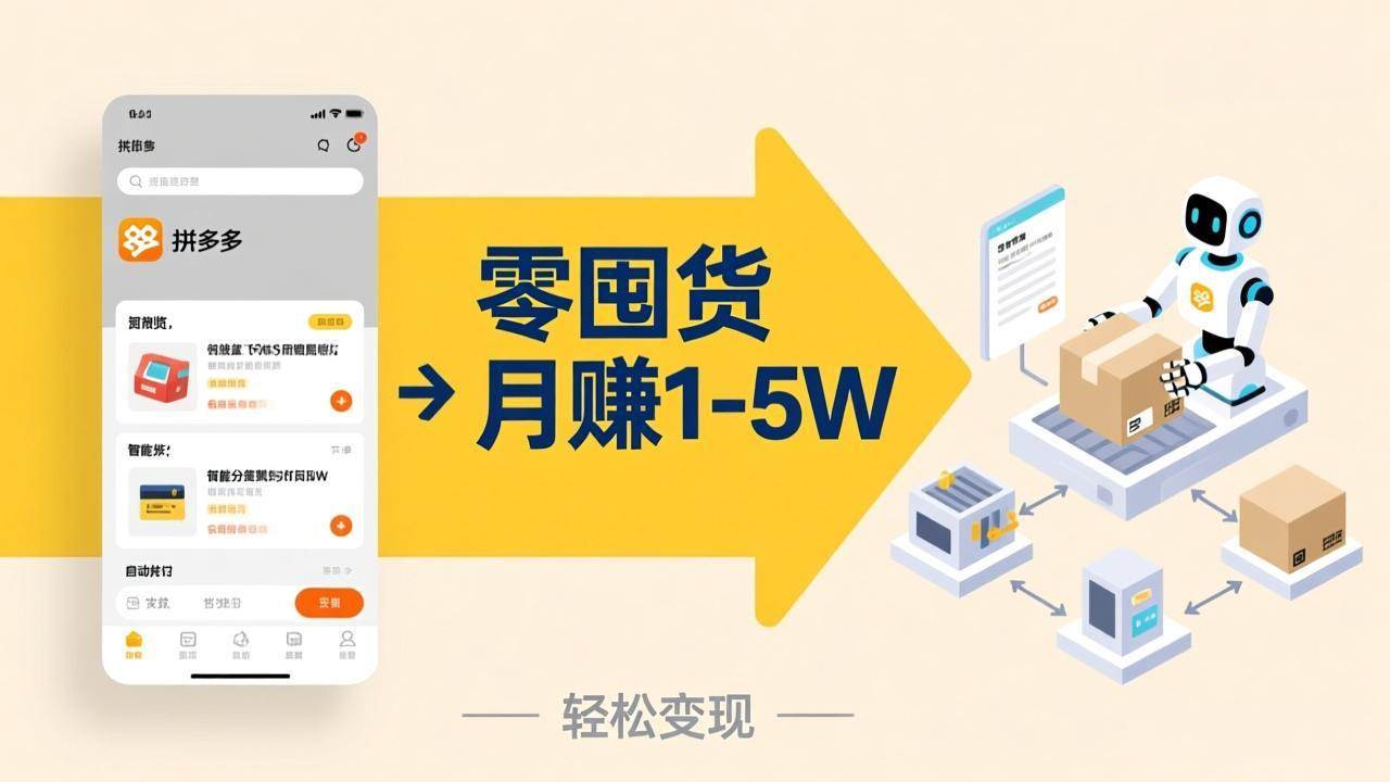 （17490期）不用囤货不用跑单！拼多多虚拟玩法，机器人管理发货和客服，帮你月赚 1-5W-网亿资源平台