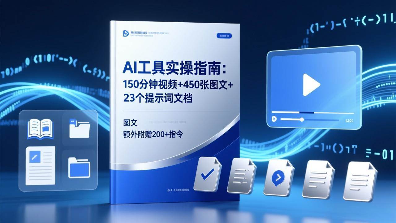 （17504期）AI工具实操指南：150分钟视频+450张图文+23个提示词文档，额外附赠200+指令-网亿资源平台