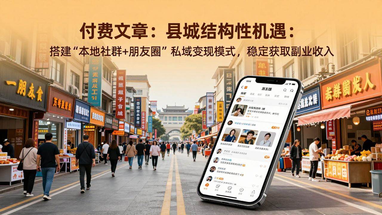 （17518期）付费文章：县城结构性机遇：搭建“本地社群+朋友圈”私域变现模式，稳定获取副业收入-网亿资源平台