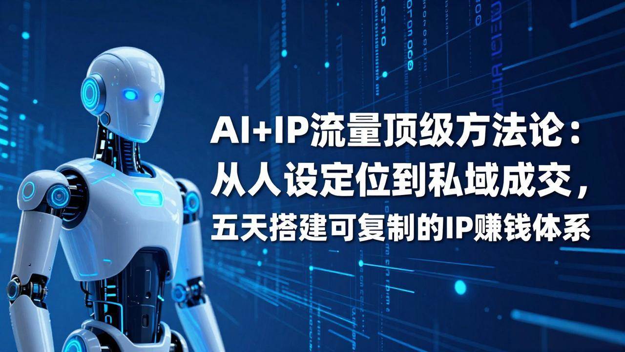 （17521期）AI+IP顶级方法论：从人设定位到私域成交，五天搭建可复制的IP赚钱体系-网亿资源平台