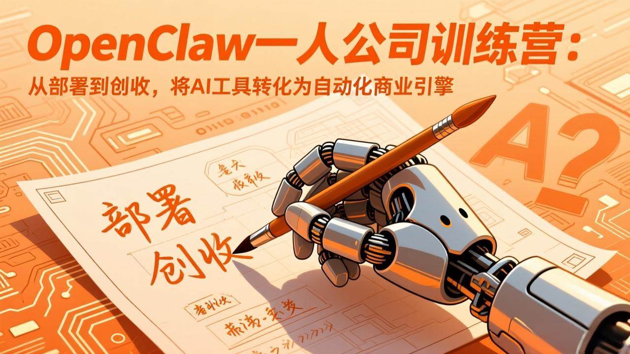 （17540期）OpenClaw一人公司训练营：从部署到创收，将AI工具转化为自动化商业引擎-网亿资源平台