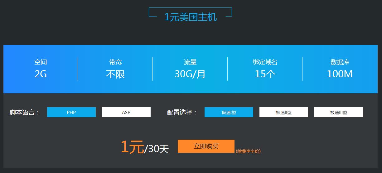 景安1元买30天美国主机免备案-网亿资源平台